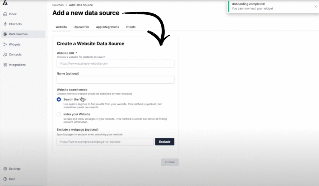 Algomo website datasource
