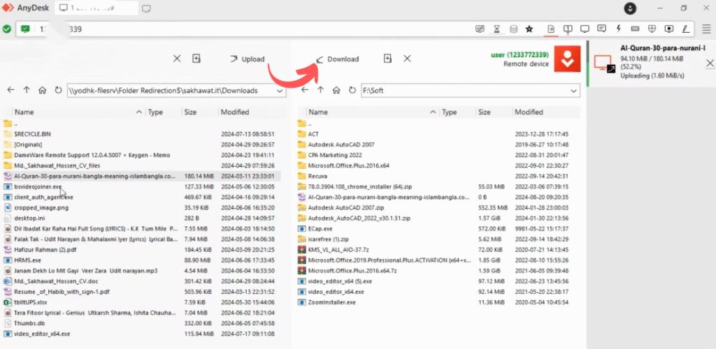AnyDesk High Speed File Transfer