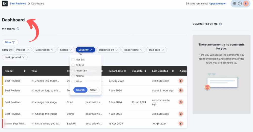 Bugherd All-In-One Dashboard