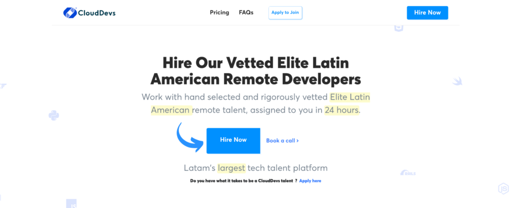 CloudDevs homepage
