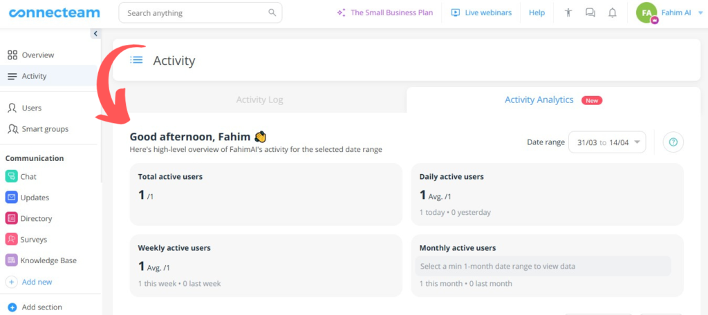 Connecteam Activity Analytics