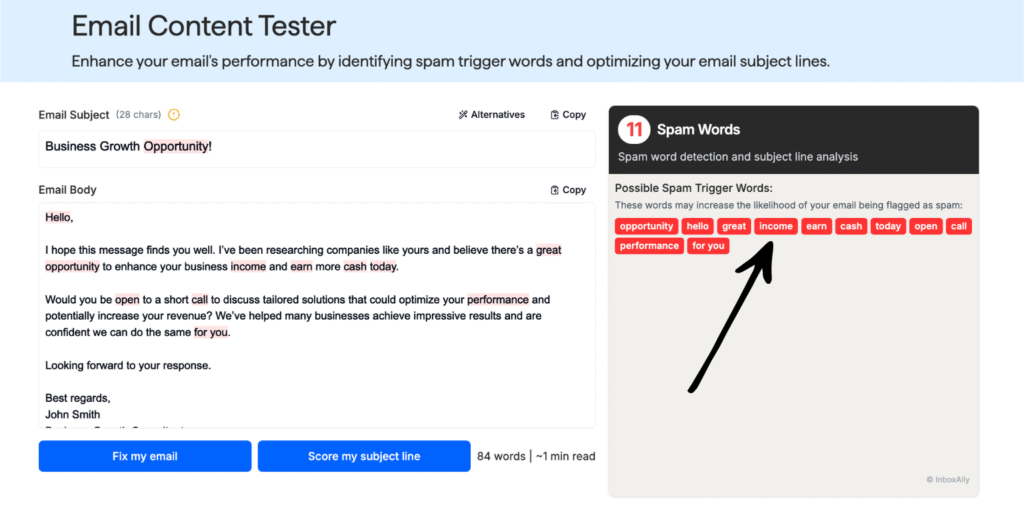 Inboxally Review: Boost Your Email Opening Rates in 2025? 7 inboxally Email Content Tester