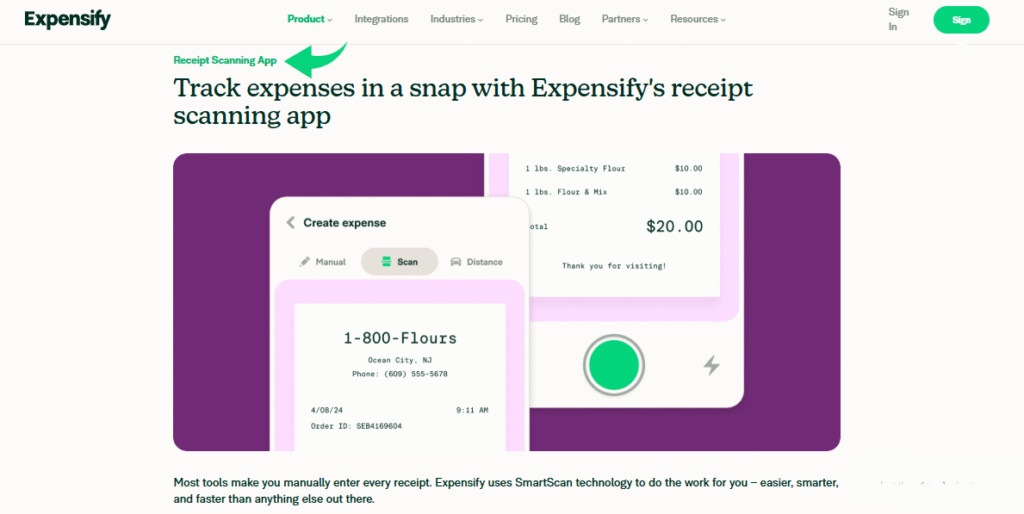 Expensify Receipt Scanning
