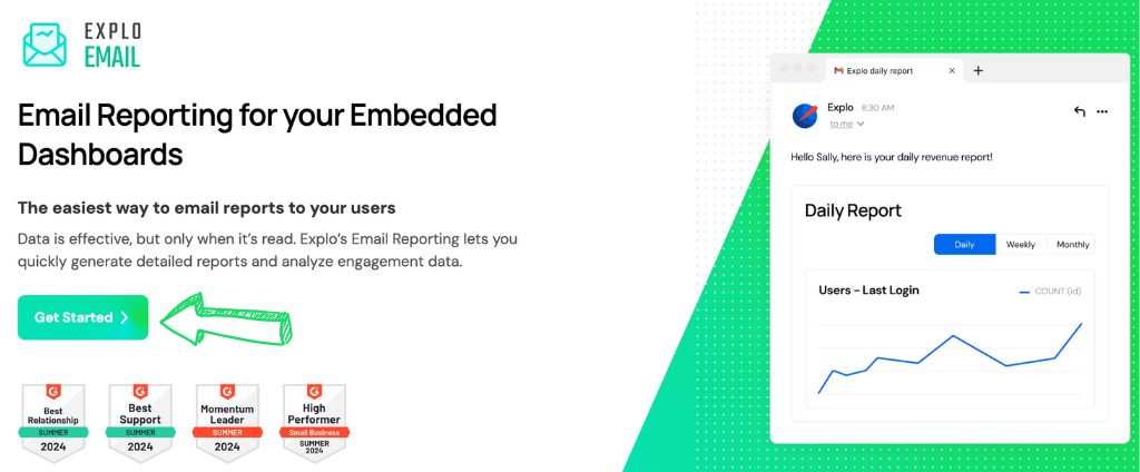 Explo email reporting
