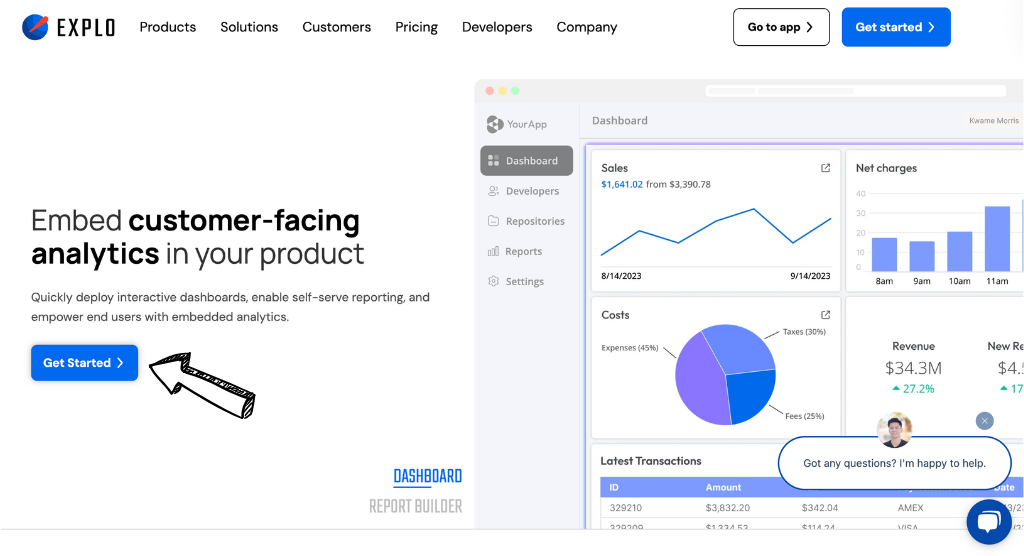Explo homepage