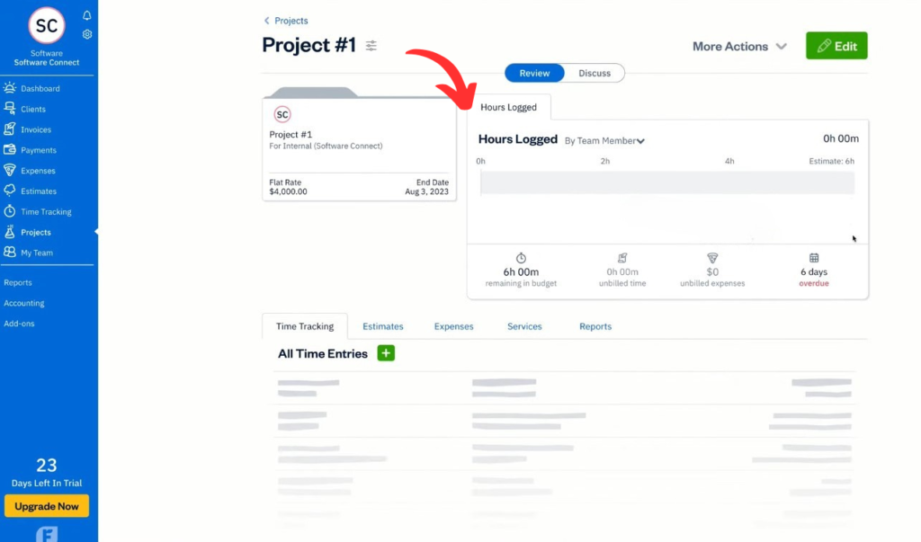 FreshBooks Easy Navigation