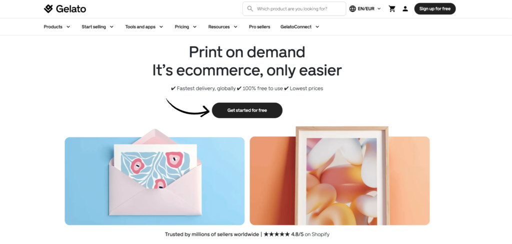 Gelato homepage
