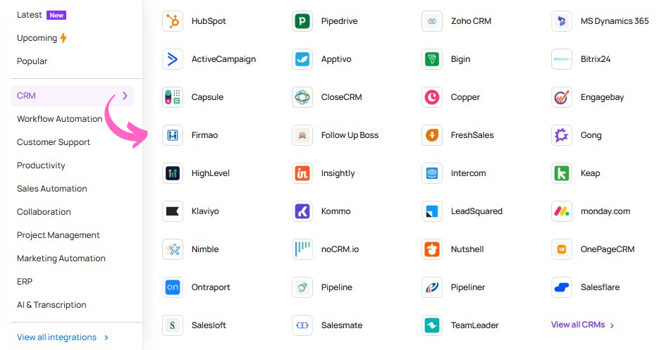 Krispcall 100+ CRM Integrations