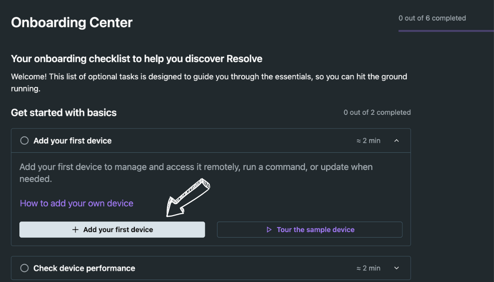 Logmein Resolve onboarding center