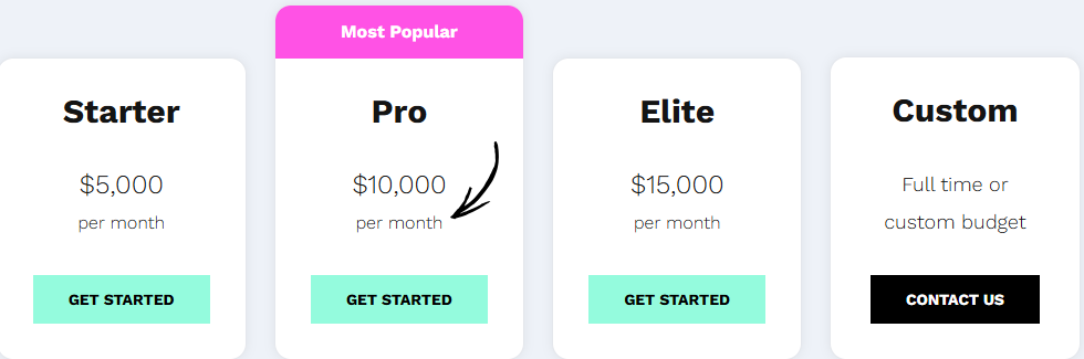 MarketerHire pricing