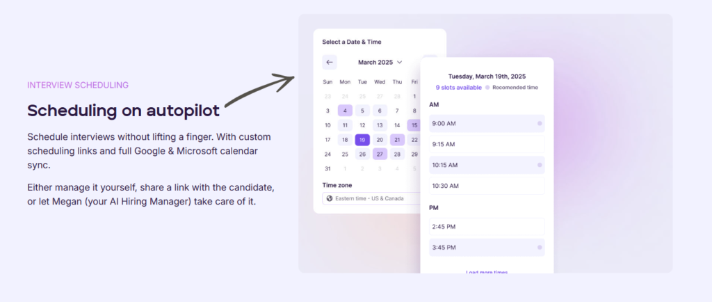 Mega HR interview scheduling