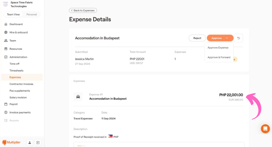 Multiplier Expense Management