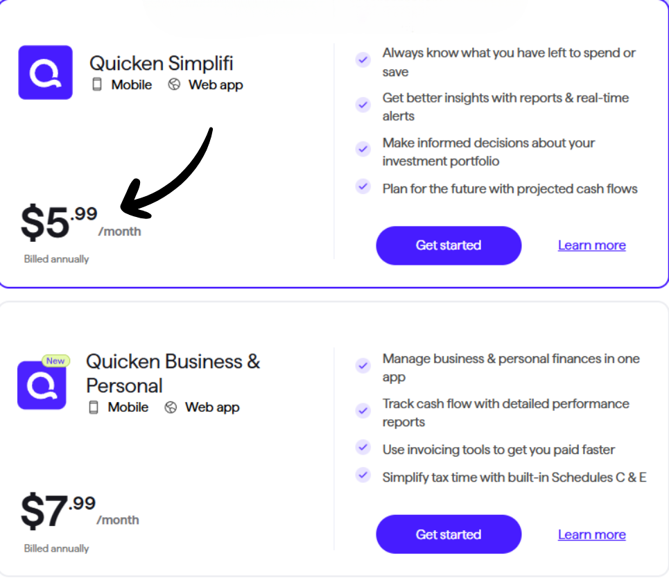 Quicken pricing