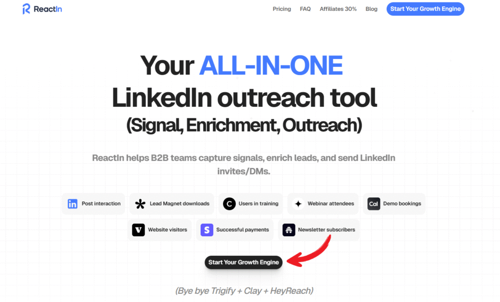 Reactln homepage