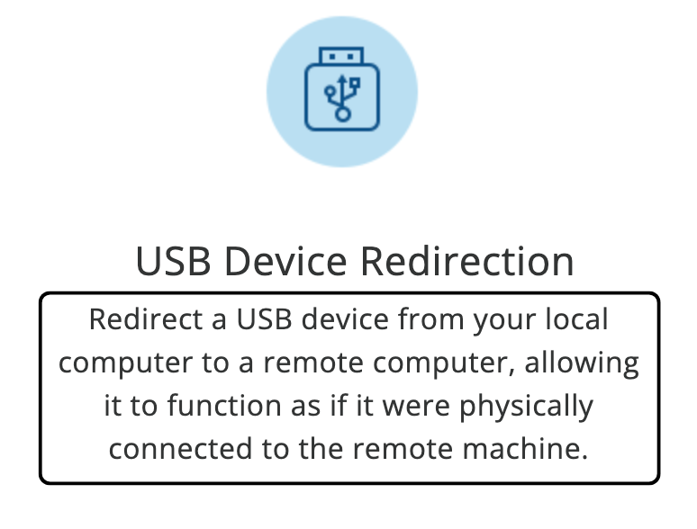 RemotePC USB device redirection