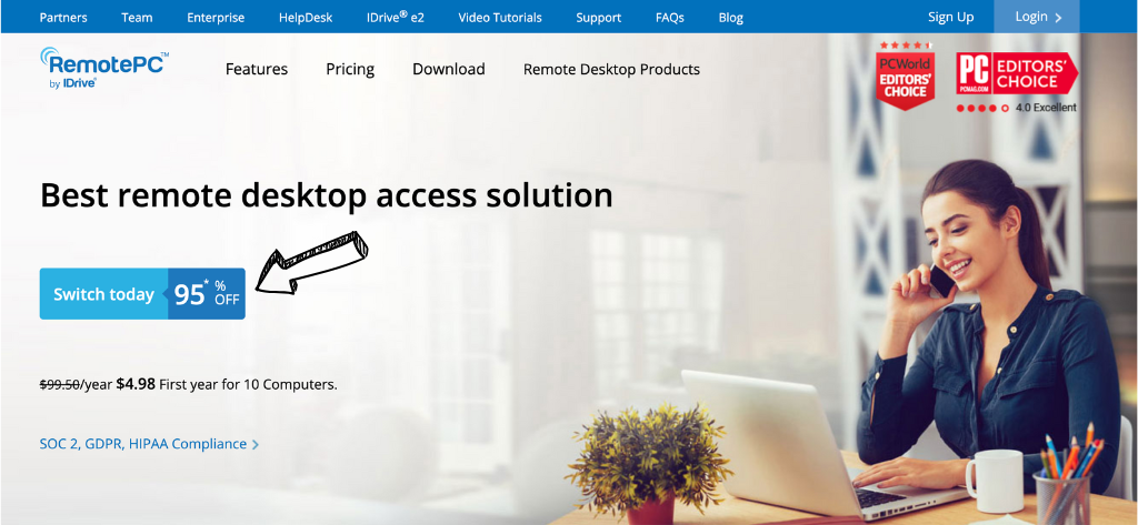 RemotePC homepage