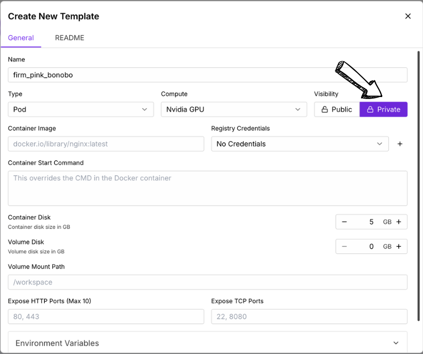 RunPod template maker