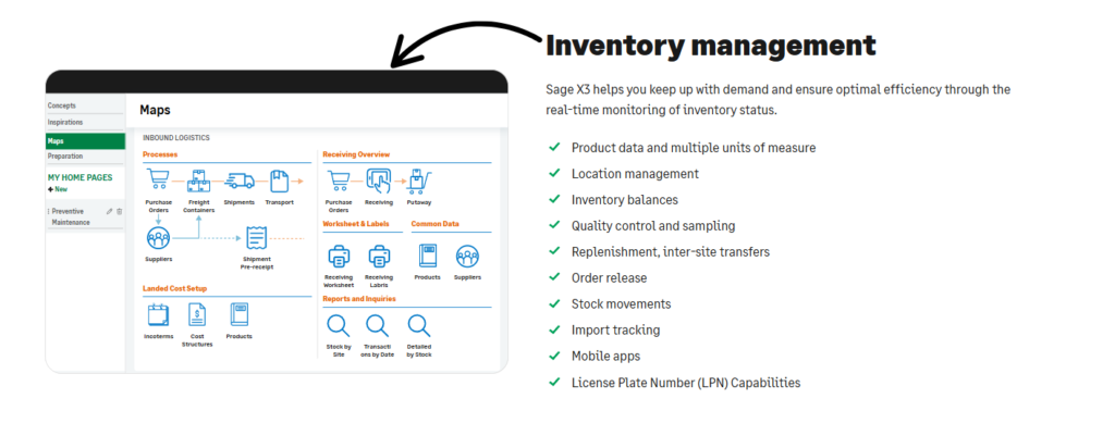 Sage inventory management