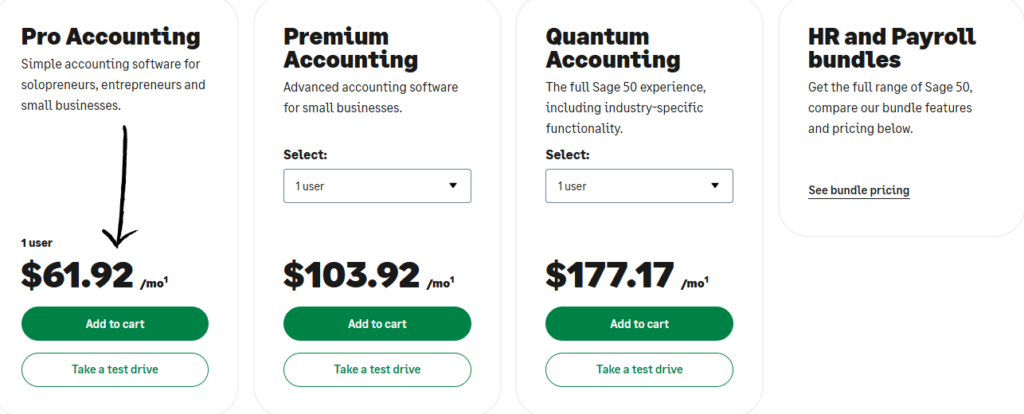 Sage pricing