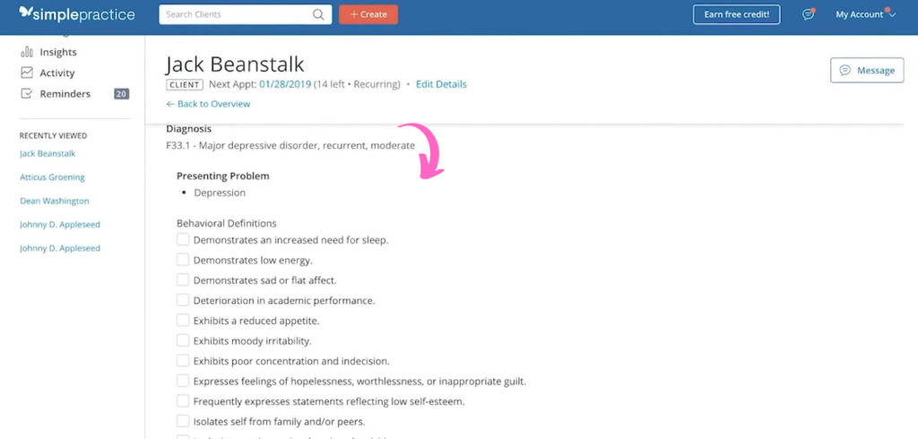 SimplePractice Plans and Notes