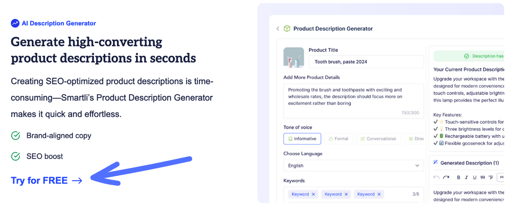 Smartli Review: AI Product Description Generator in 2026? 11 Smartli AI Description generator
