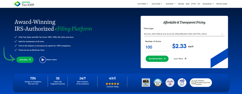Tax1099 homepage