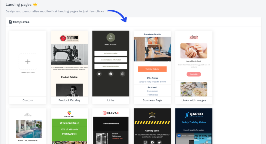 Uniqode Landing pages