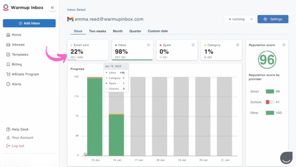 WarmupInbox Performance Checker