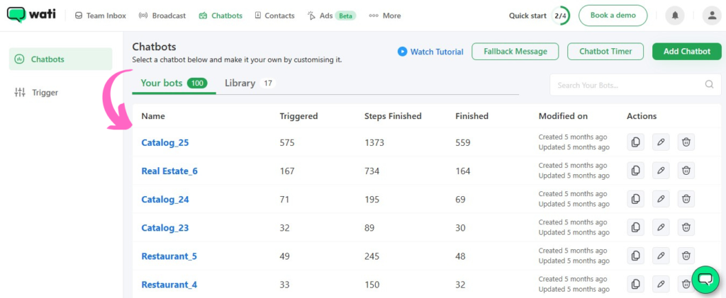 Wati io Advanced Chatbots