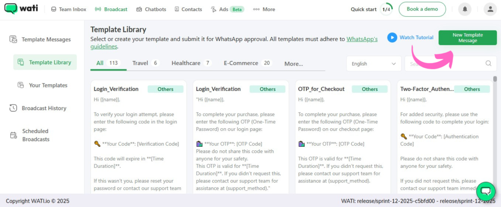 Wati io Template Library