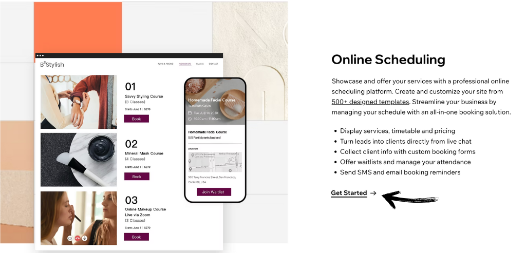 Wix online Scheduler