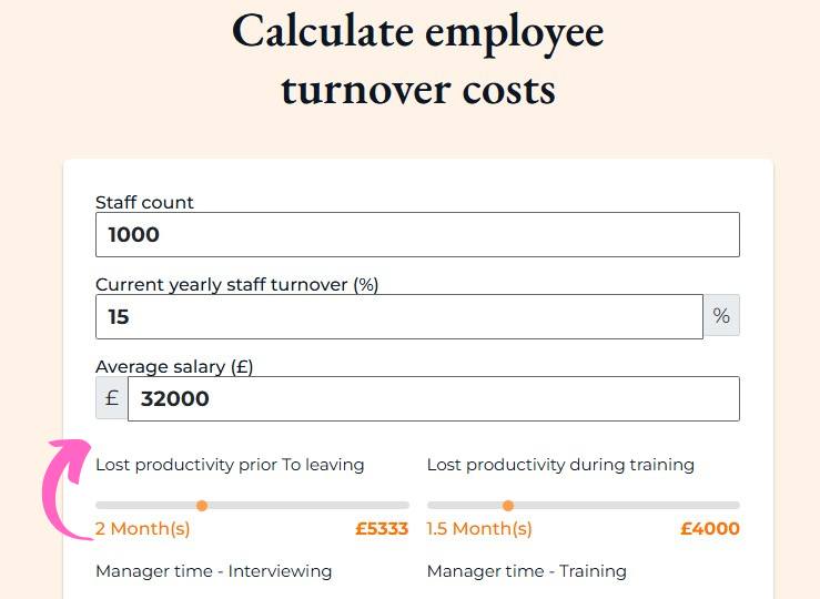 Wotter Employee Turnover Calculator