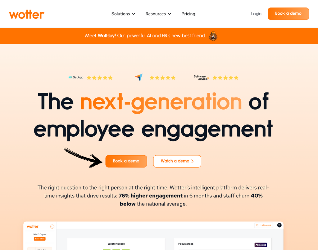 Wotter Review: Boost Your Team Performance in 2025? 3 Wotter homepage
