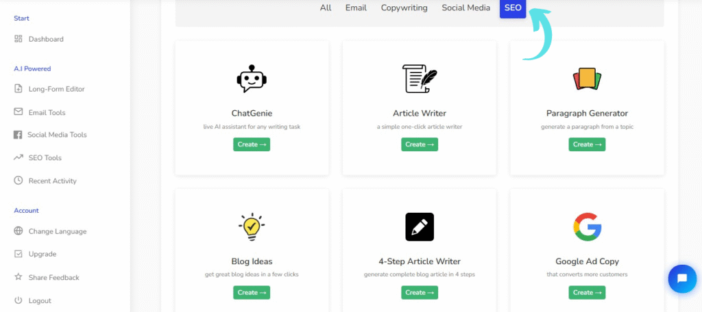 Writecream SEO Toolkits