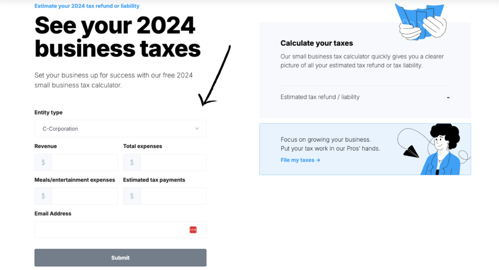 taxtyle business tax calculator