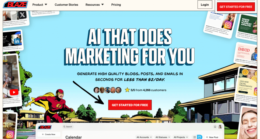 blaze homepage