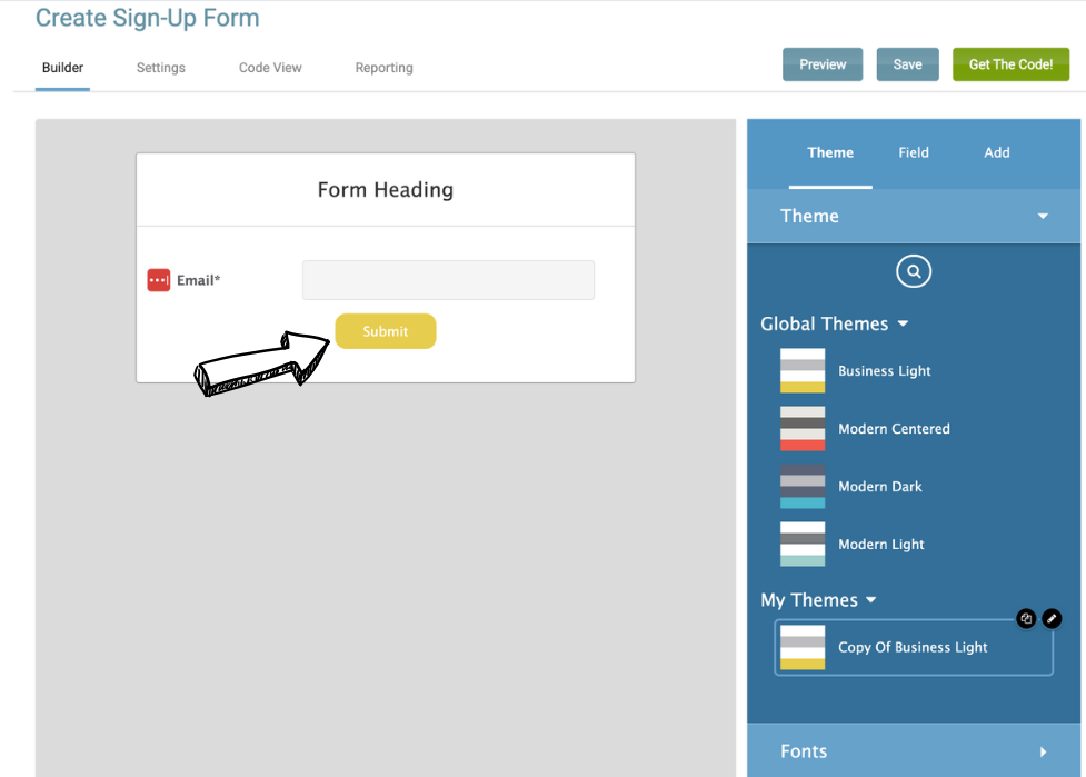 iContact form manager