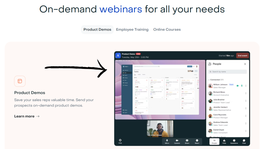 livestorm on demand webinars