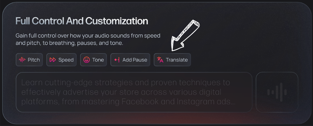 speechelo control & customization