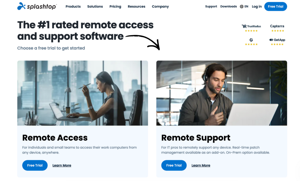 Splashtop Review: Still the Fastest Remote Access in 2026? 3 splashtop homepage