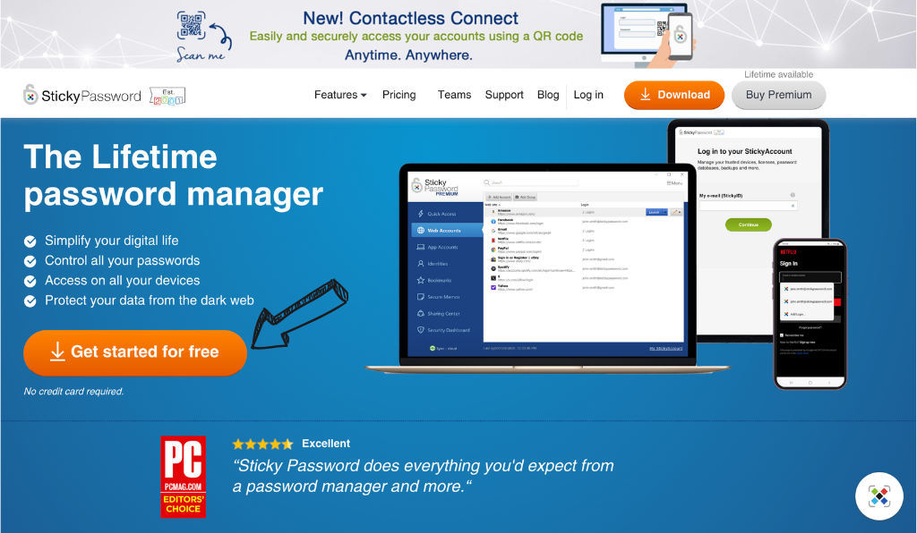 sticky password homepage