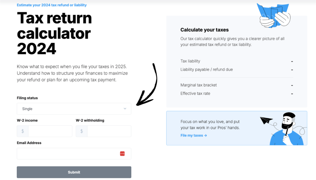 taxfyle tax return calculator