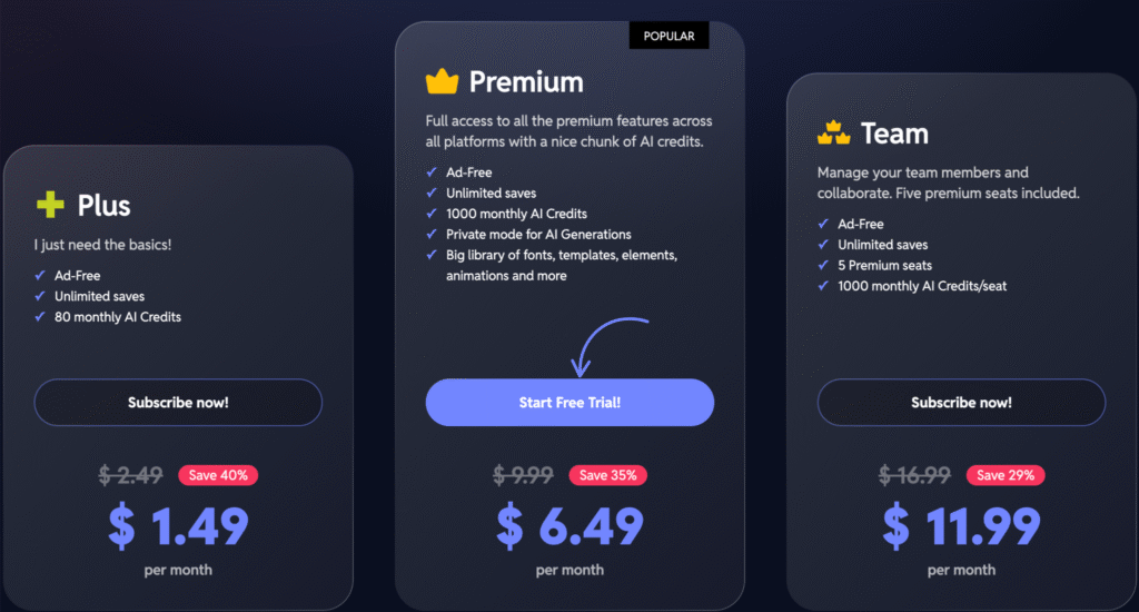 Pixlr Pricing