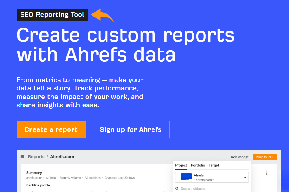Ahrefs SEO Reporting Tool