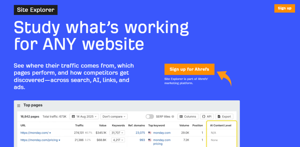 Ahrefs Site Explorer