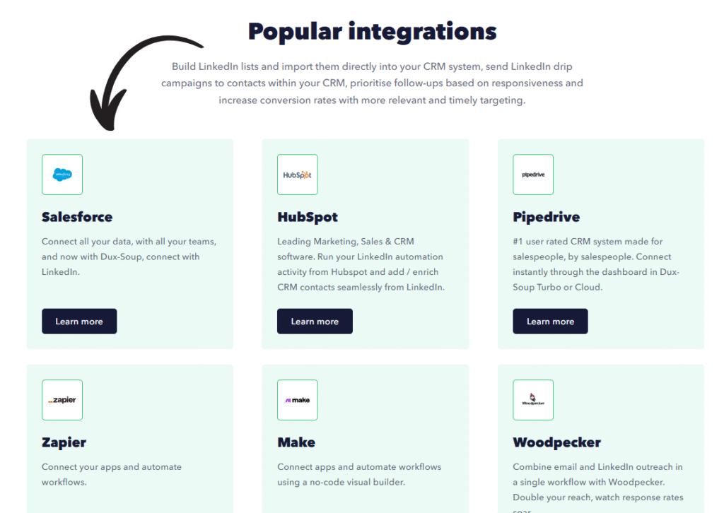 DUX-SOUP popular integrations