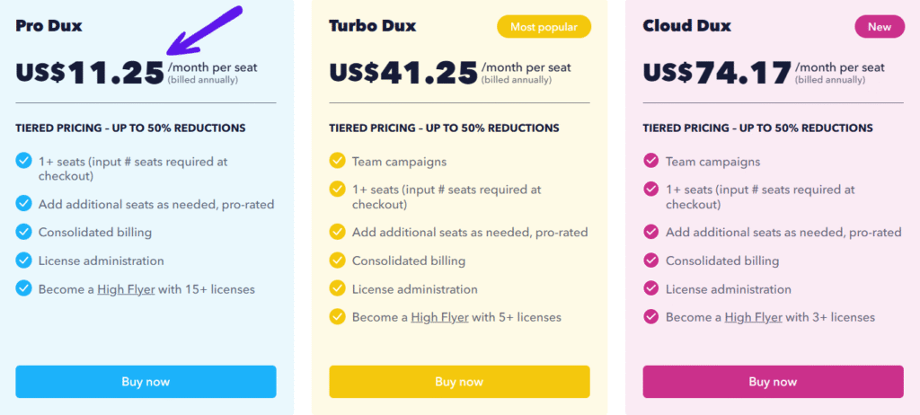 DUX-SOUP pricing