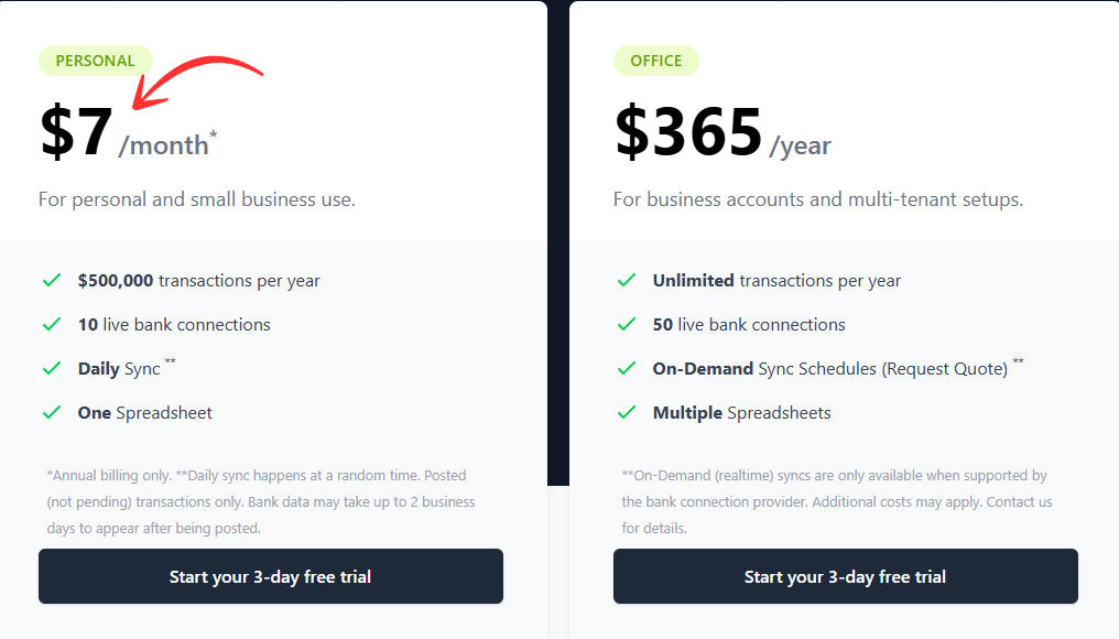 Fintable pricing