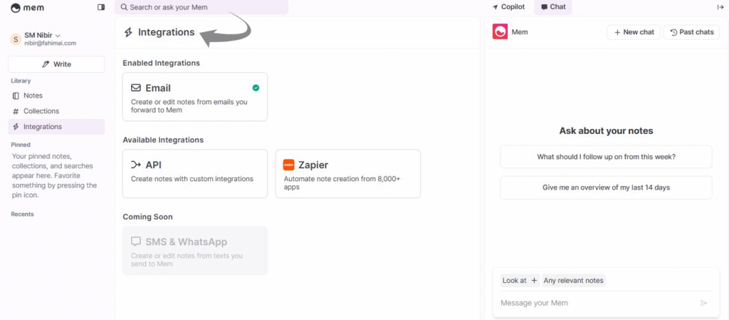 Mem AI Useful Integrations