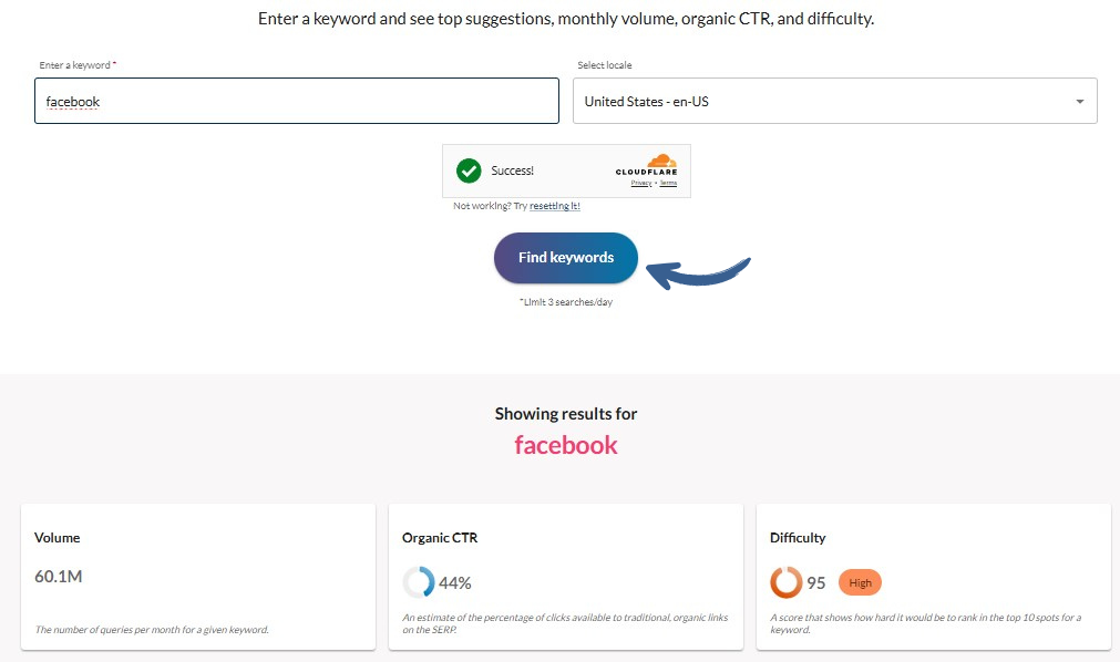 Moz Free Research Tool